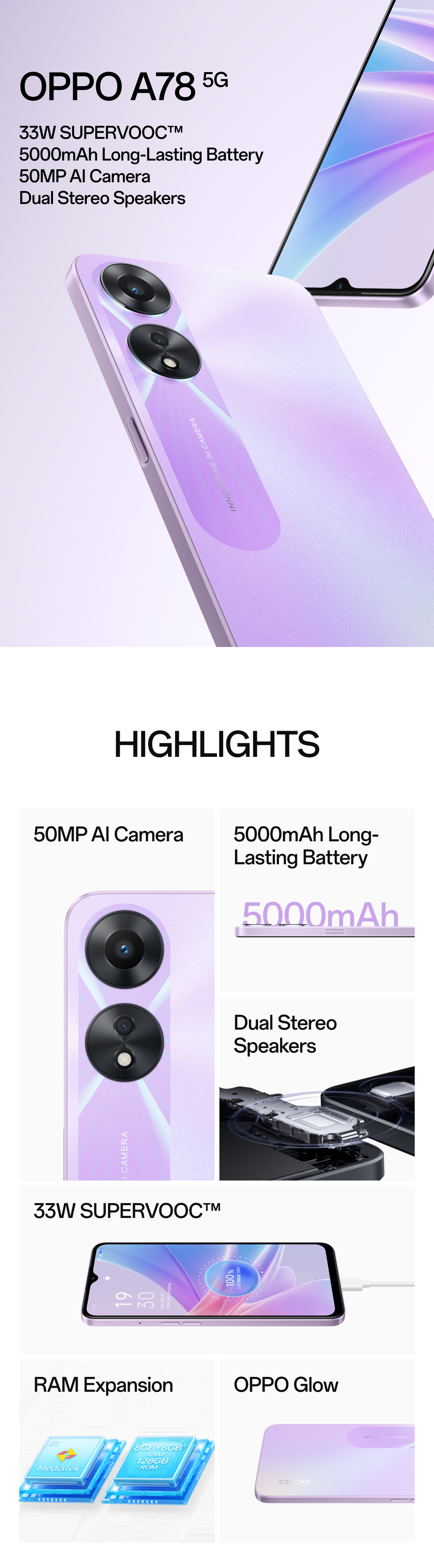 Oppo A78 5G  16GB(8+8) +128GB – Original Malaysia Set – Satu Gadget Sdn.  Bhd.